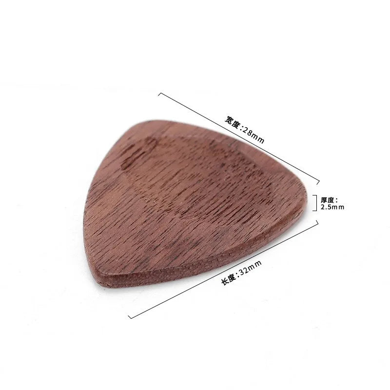 Wooden Guitar Picks Box Pick Storage Walnut Square Gift-box Musical