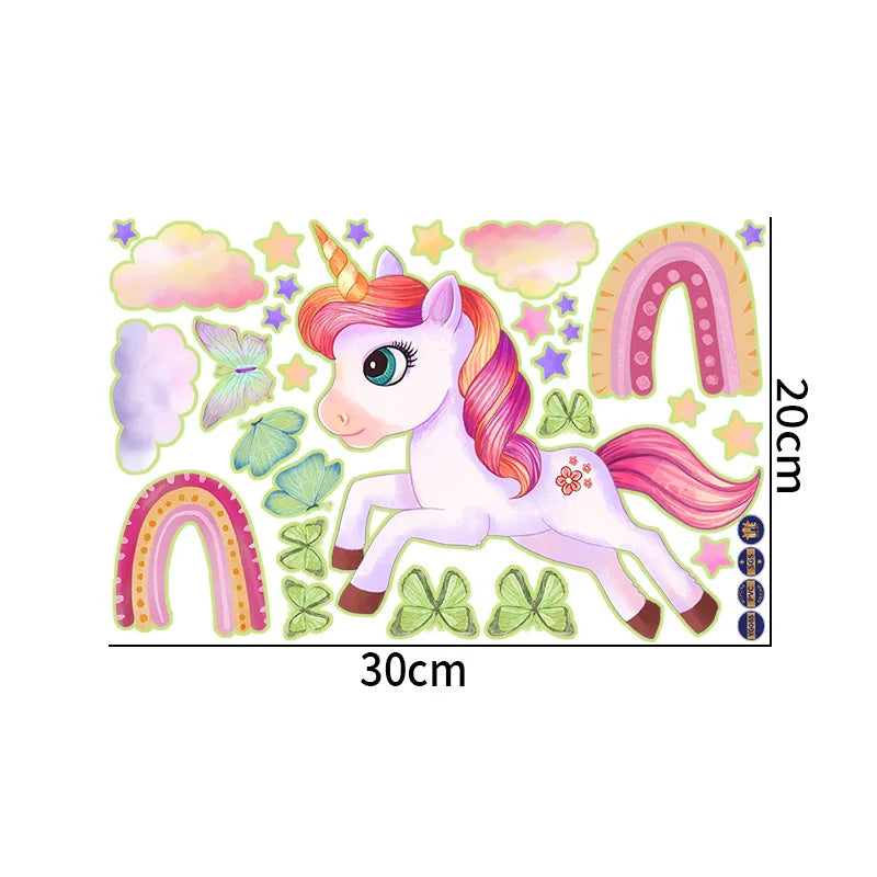 Unicorn Stars Luminous Wall Sticker Baby Kids Room Decoration Decals Bedroom Background Decor Glow in The Dark Wall Paper Decor Peaceful Pleasures Health and Wellness 03