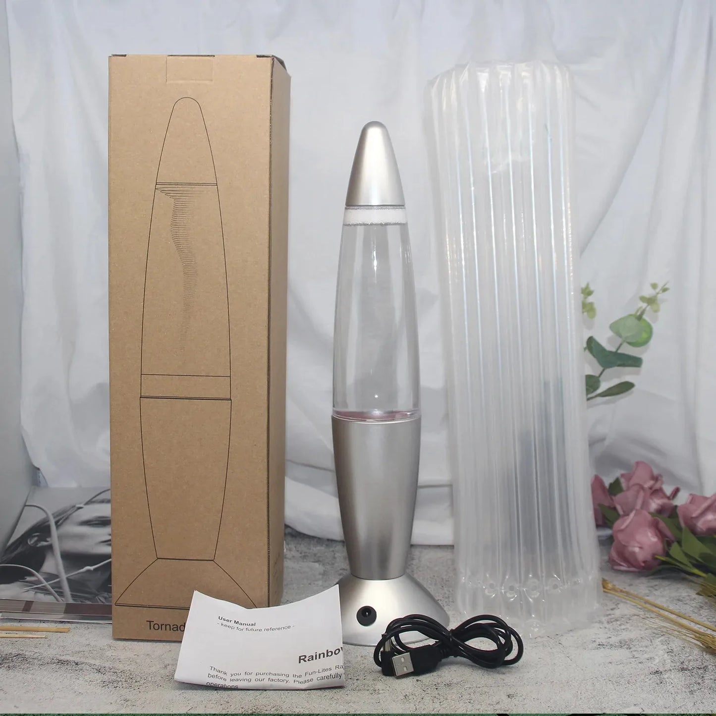 SHINEKNOT Tornado LED Lamp – RGB Color-Changing USB & Battery
