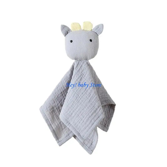 Baby Animal Snuggle Toy – Soft Cotton Soothing Doll for Infants Baby Soothing Toy Peaceful Pleasures Health and Wellness gray cow CN