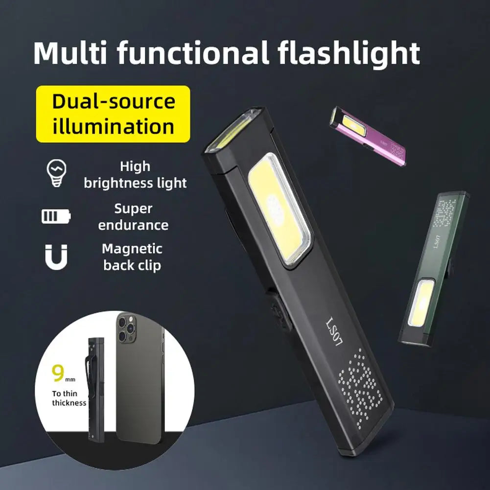 Mini Magnetic LED Pocket Flashlight – 800LM, 6 Modes, USB-C