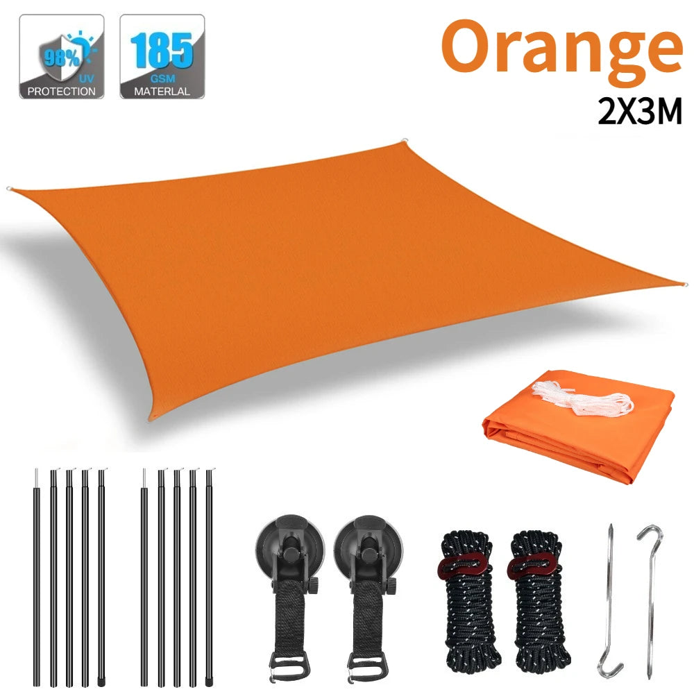 Rtractable Vehicle Awnings Waterproof UV-Resistant Sun Canopy 2x3M 2x4M Campervan Shelter for Car SUV Vans Outdoor Camping Tents Peaceful Pleasures Health and Wellness Orange 2X3M