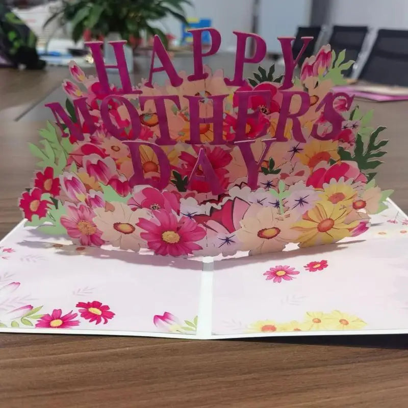 3D Pop-Up Happy Mother's Day Card with Envelope | Eco Paper Greeting Card Peaceful Pleasures Health and Wellness A3