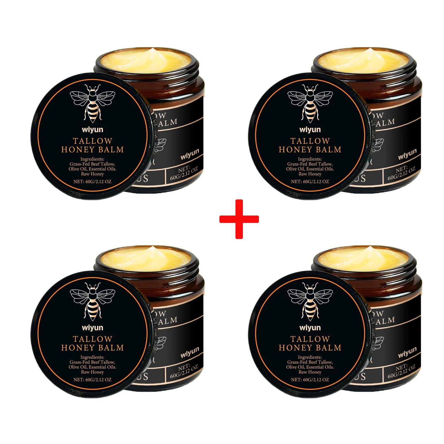 Beef Tallow Honey Cream Fade Dark Spots Remove Melanin Brightening Firming Non-Greasy Lasting Moisturizing Soothing Body Lotion Peaceful Pleasures Health and Wellness 240g Boxed