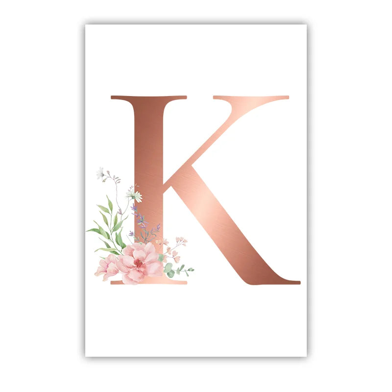 Custom Name Nursery Wall Art | Pink Wildflowers Canvas Print