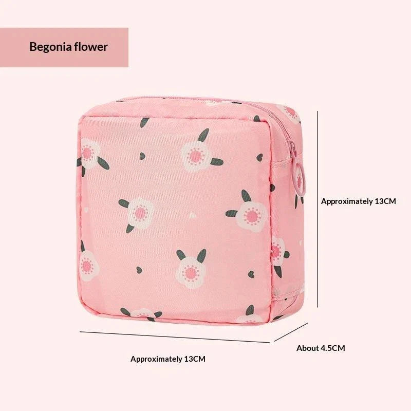 Cute Cartoon Sanitary Pad & Tampon Pouch | Portable Organizer