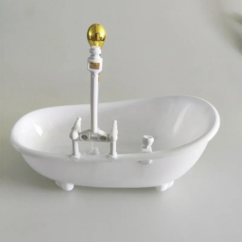 Lightweight Fashion Electric Dollhouse Shower Tub Long Service Life Doll Bath Tub Fine Workmanship for Entertainment Peaceful Pleasures Health and Wellness