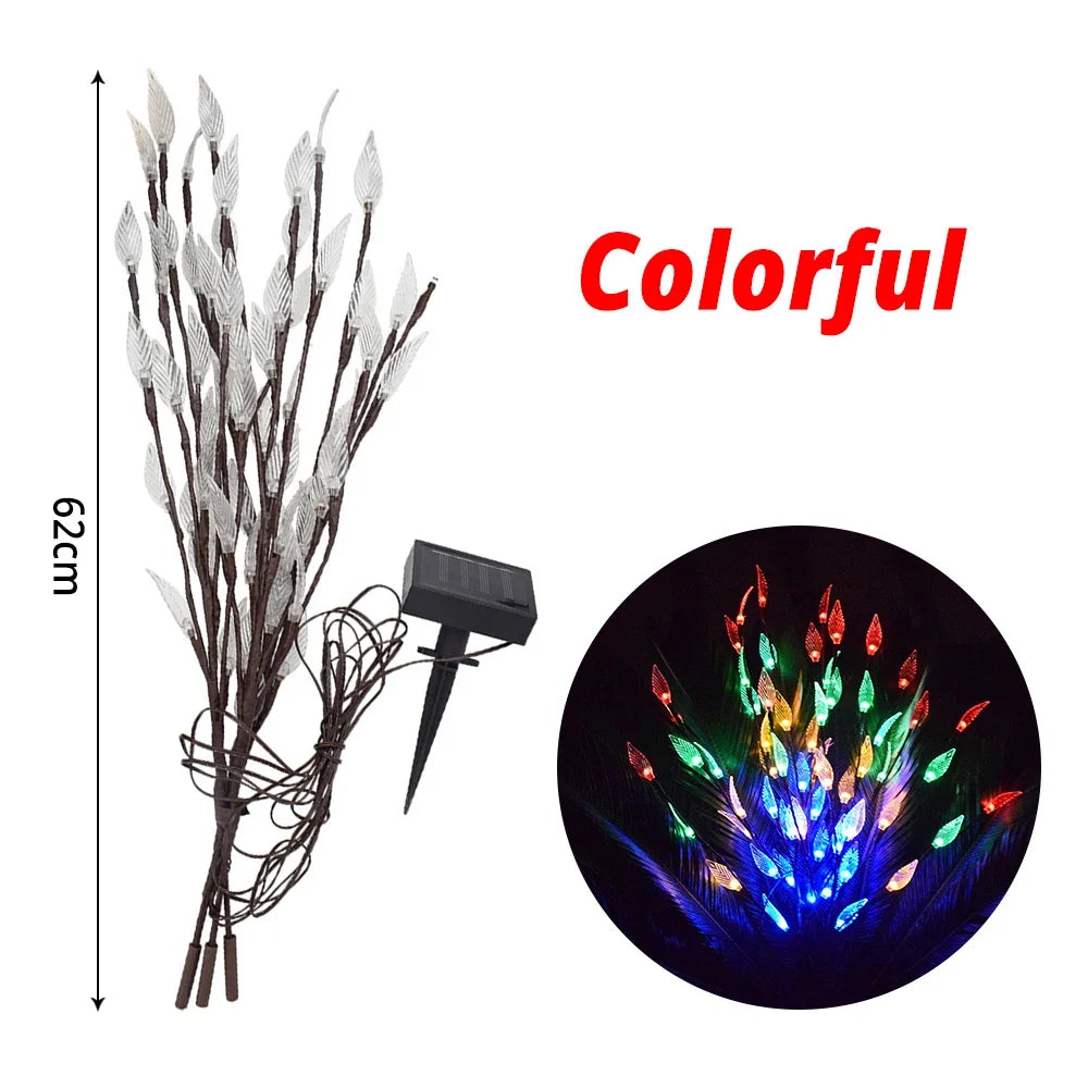 Solar Leaf String Lights – 60 LED Waterproof Garden Lamp 5m