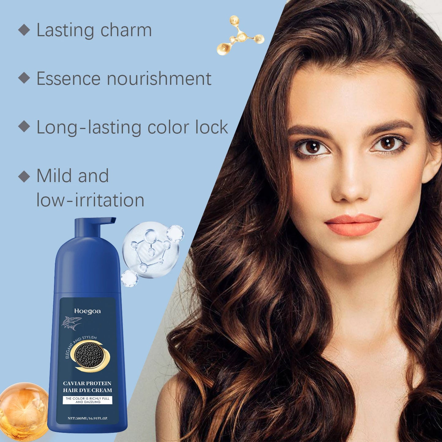HOEGOA Caviar Protein Hair Color Shampoo – Gray Coverage 500ml