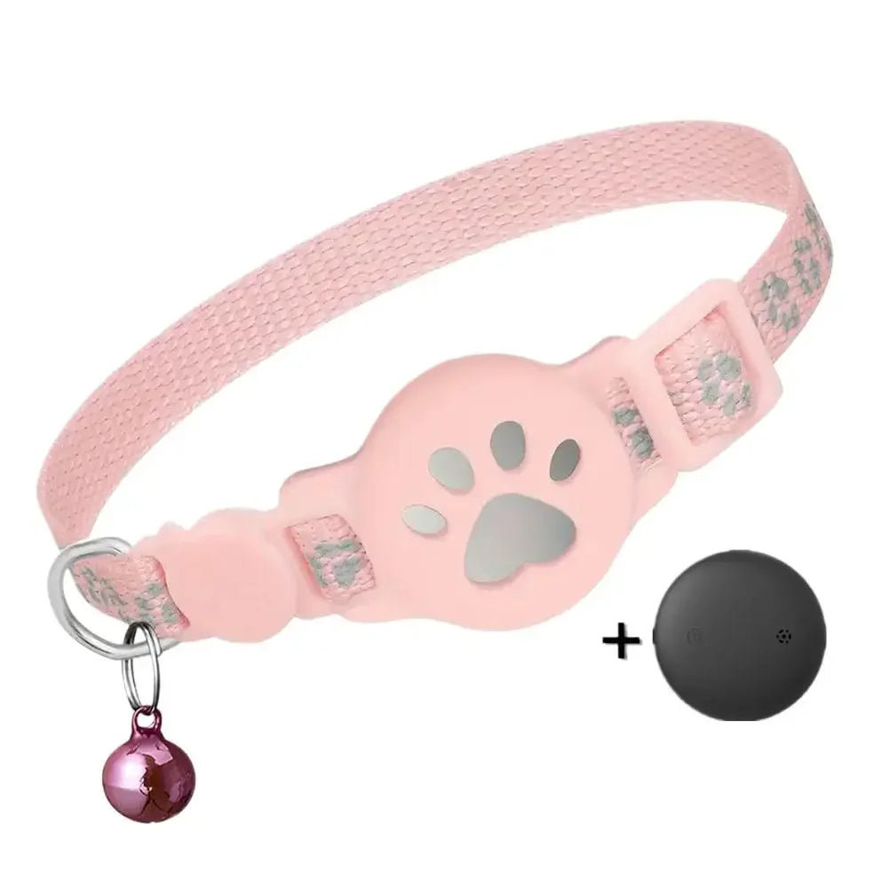 Cat Collar Compatible with Apple Airtag with Bell Adjustable Safety Buckle Reflective GPS Collar for Kittens Puppies Peaceful Pleasures Health and Wellness 02