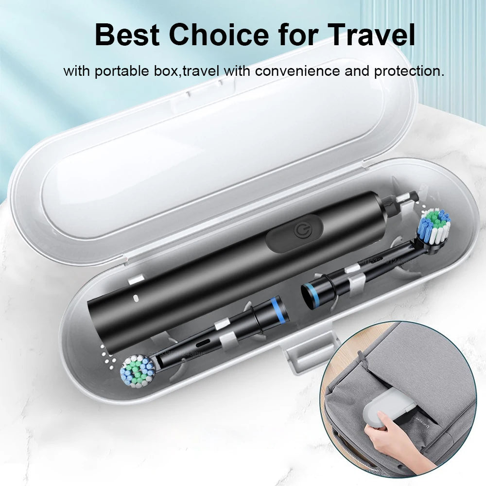 Electric Toothbrush Rotary Rechargeable Electric Toothbrush for Adults Rotating Electric Toothbrushes with 8 Soft Brush Heads Peaceful Pleasures Health and Wellness