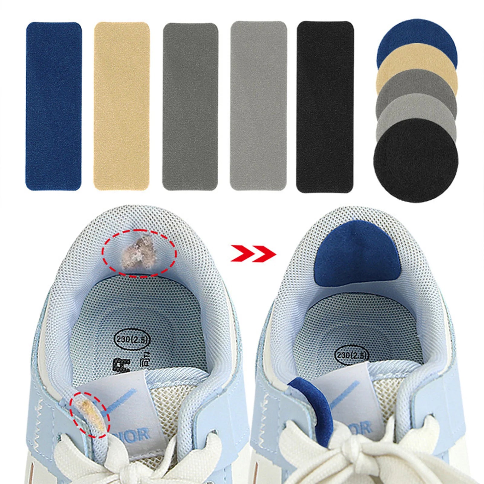 6pcs Inside Shoe Repair Patches Multi Color Inside Hole Repair Shoe Patches for Most Types of Shoes Peaceful Pleasures Health and Wellness