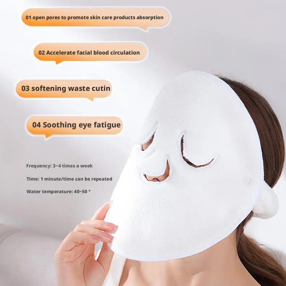 Reusable Face Steaming Towel – Hot & Cold Compress Facial Steam Mask for Pore Opening & Skin Hydration 25x25cm Peaceful Pleasures Health and Wellness