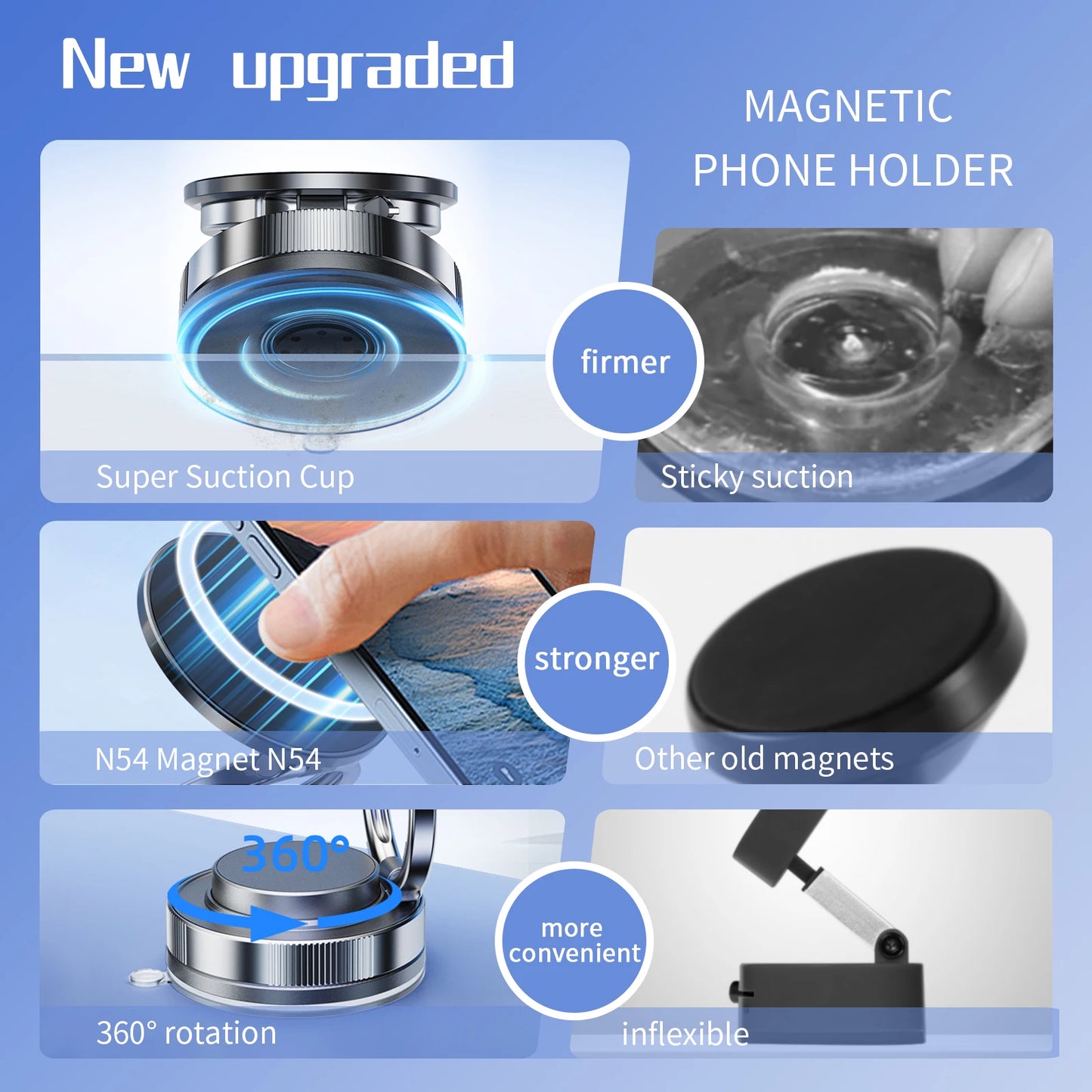 Adjustable Magnetic Phone Holder for Multiple Uses