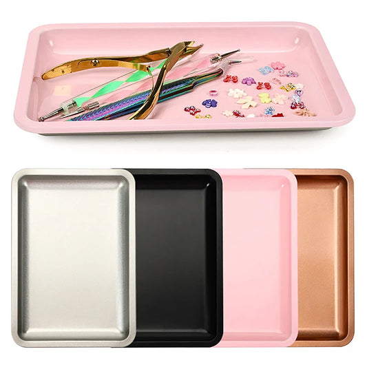 Stainless Steel Cosmetic Storage Tray Jewelry Tray Plate Doctor Surgical Tray Desktop Storage Tool Metal Fack Nail Art Tray Peaceful Pleasures Health and Wellness