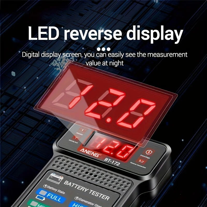 Smart Car Battery Tester, Suitable for Home Self-Checking/Repair Shops, One-Click Diagnosis of Life Span and Capacity, Quick Fault Identification, Intuitive Data Display, Compatible with Multiple Car Models, a Tester That Can Peaceful Pleasures Health and Wellness