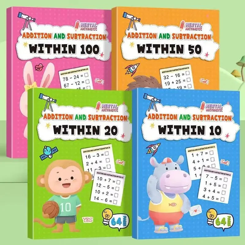 Addition Subtraction Arithmetic Exercise Book Quick Calculation Math