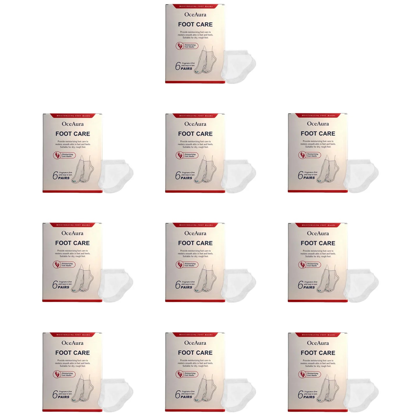 OceAura Shea Butter Foot Mask 6 Pairs – Exfoliate & Hydrate