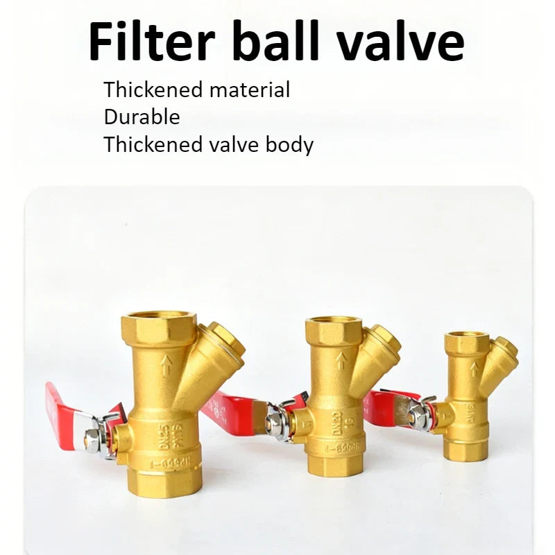 Brass Y-Strainer Filter Valve with Handle – 1/2" 3/4" 1"