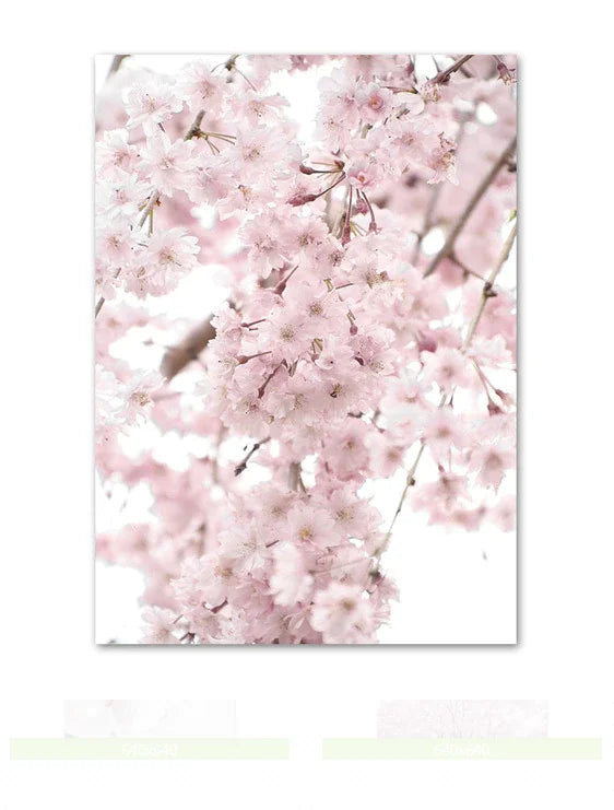 HD Canvas Wall Art for Living Room Cherry Blossoms Peony Carnation Flower Nordic Mountain Modern Pink Color Poster Home Decor Peaceful Pleasures Health and Wellness 04 20x30cm Unframed