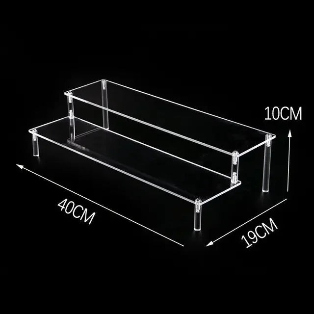 Black Acrylic Display Stand 1–5 Tier Riser for Figures & Decor