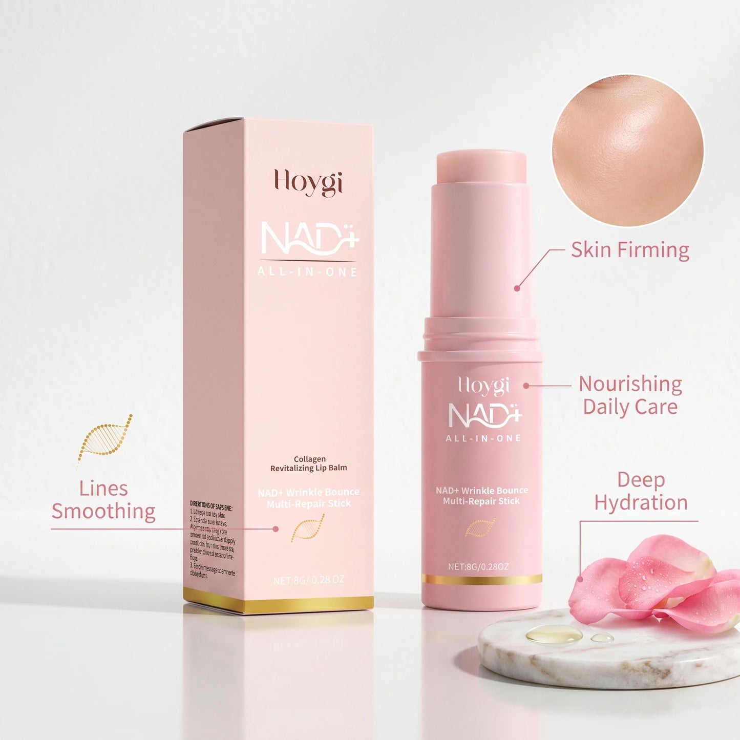 Nad+ Multi-repair Stick for Face & Lips, Hydrating Moisturizing Skin Fade Fine Lines Improve Dullness Skin Brightening Skin Care Peaceful Pleasures Health and Wellness