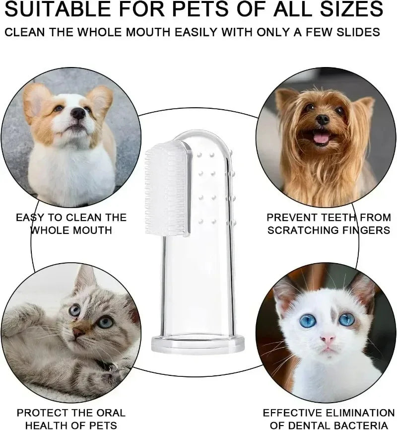 3/6pcs Pet Silicone Finger Cots Toothbrush Cats Dogs Brushing Dog Accessories Teeth Oral Cleaning Products in Addition Perros Peaceful Pleasures Health and Wellness