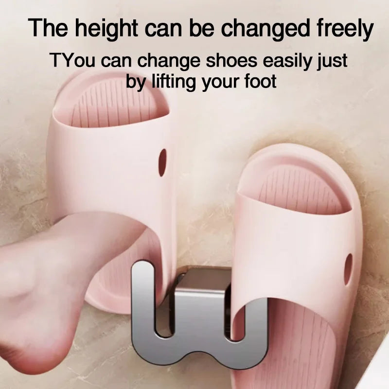 No-Drill Aluminum Wall-Mounted Slipper & Shoe Storage Rack