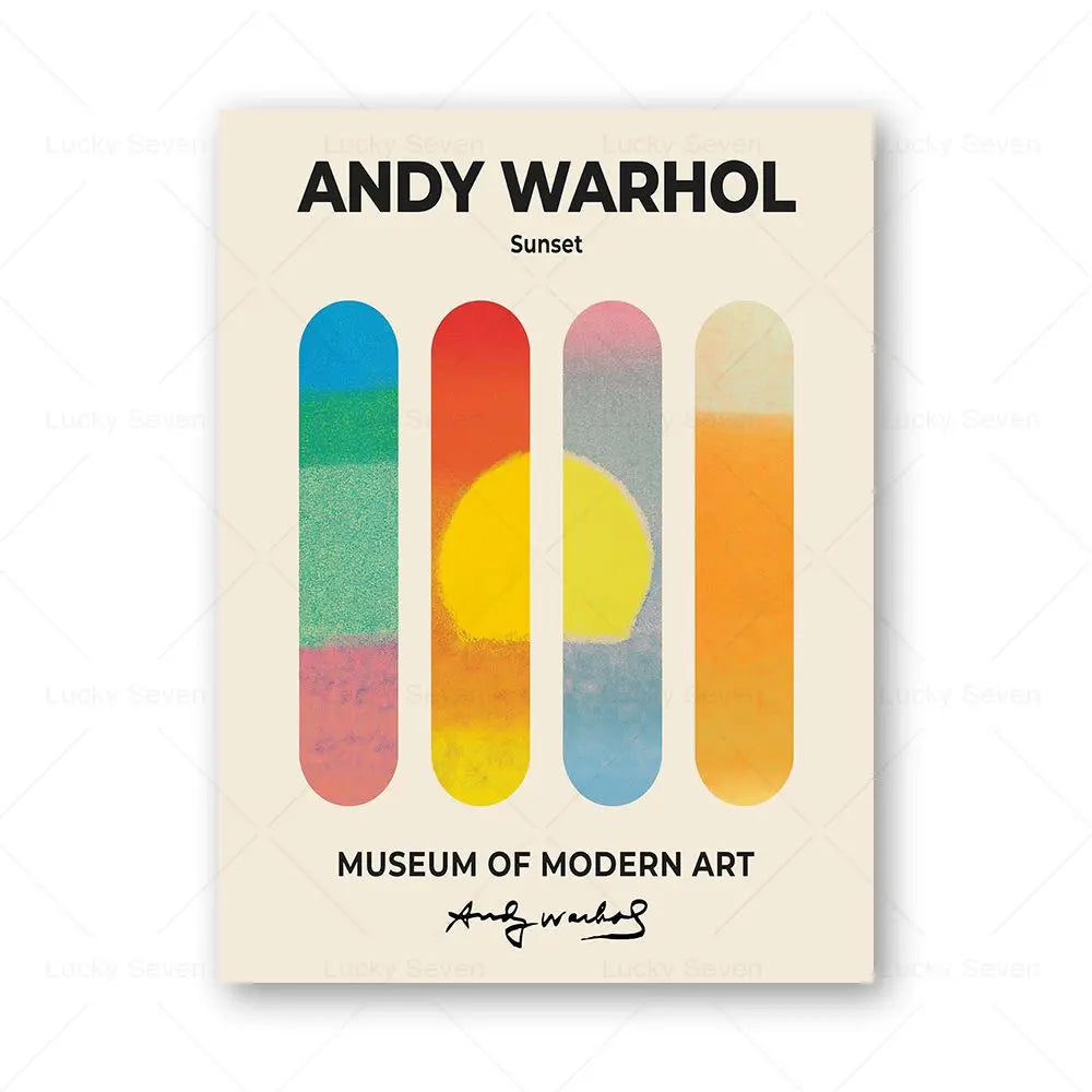 Andy Warhol Pop Art Canvas Poster Sunset Banana Tomato Soup Abstract Wall Art Modern Living Room Home Aesthetic Decor Peaceful Pleasures Health and Wellness 15 30x40cm Unframed