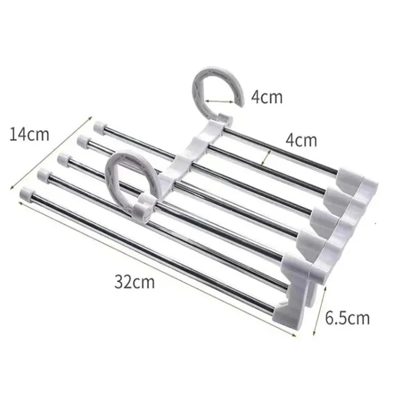 1PC Telescopic Folding Pants Rack, Multi-layer Pants Rack, Pants Hanger, Household Magic Pants Clip, Wardrobe Storage Peaceful Pleasures Health and Wellness