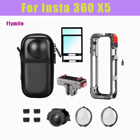 Insta360 X5 Metal Cage Kit – Aluminum Frame & Lens Guard Camera Cage Kit Oasis Select