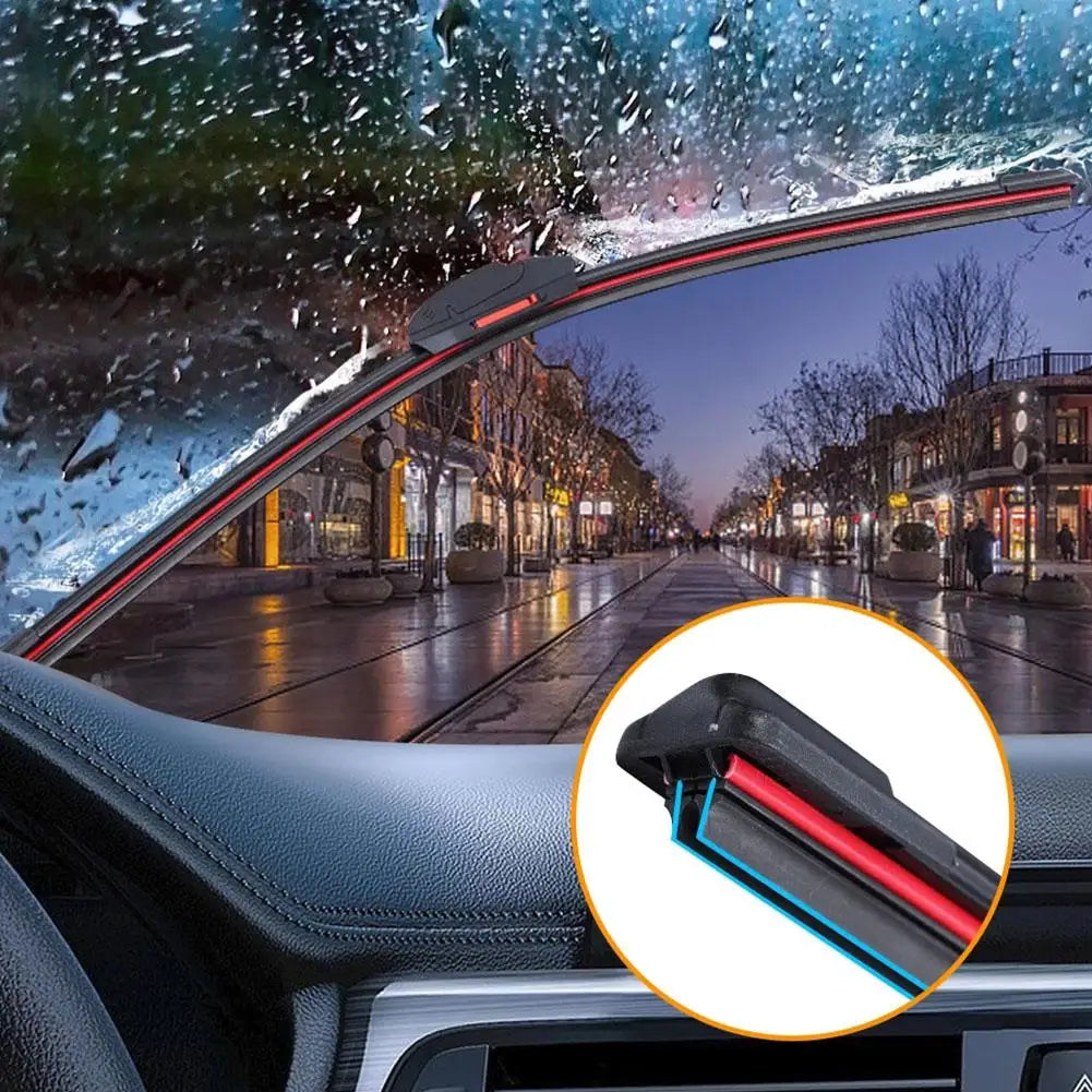 Car Windshield Wiper Blades Universal Water Repellent Wiper Blades Soft Double Layer Rubber Frameless Bracketless Car Wipers Peaceful Pleasures Health and Wellness