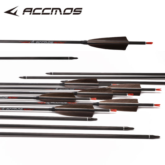 ACCMOS 6 Pure Carbon Arrows ID6 Spine 250 300 350 400 500 600 700 800 Peaceful Pleasures Health and Wellness sp800-12pcs
