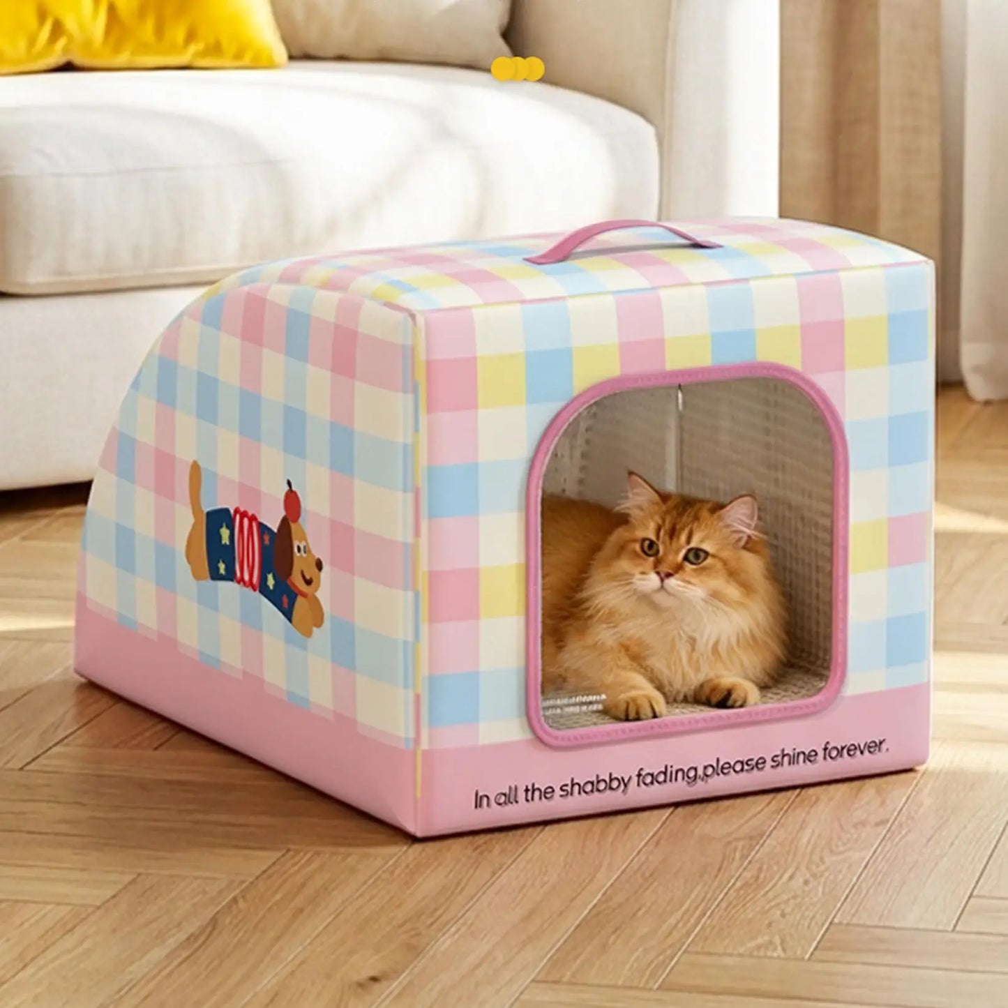 Insulated Cooling Cat House | Portable Pet Shelter with Handle