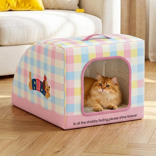 Insulated Cooling Cat House | Portable Pet Shelter with Handle Insulated Cat Shelter Peaceful Pleasures Health and Wellness