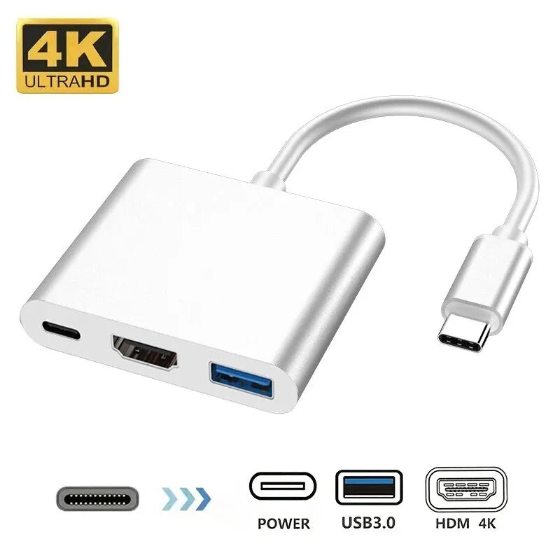 New 3-in-1 USB C Hub with 100W Power Delivery,USB 3.0/4K HDMI for MacBook,Surface/Chrome/Steam Deck,Stable Driver Smart Adapter Peaceful Pleasures Health and Wellness DZK0202SR