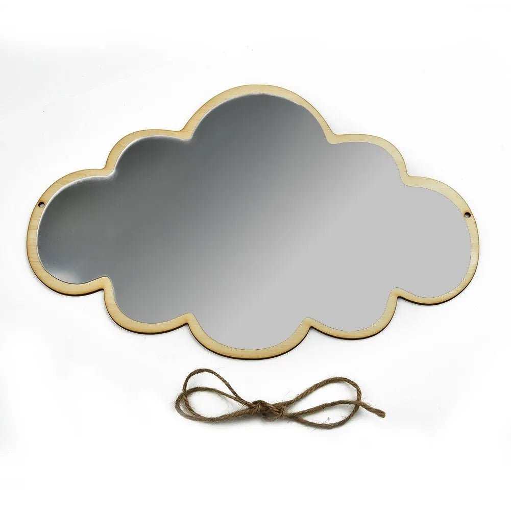 Cloud Shape Mirror 33 Wooden Frame Acrylic Makeup Nordic Sticker Cute