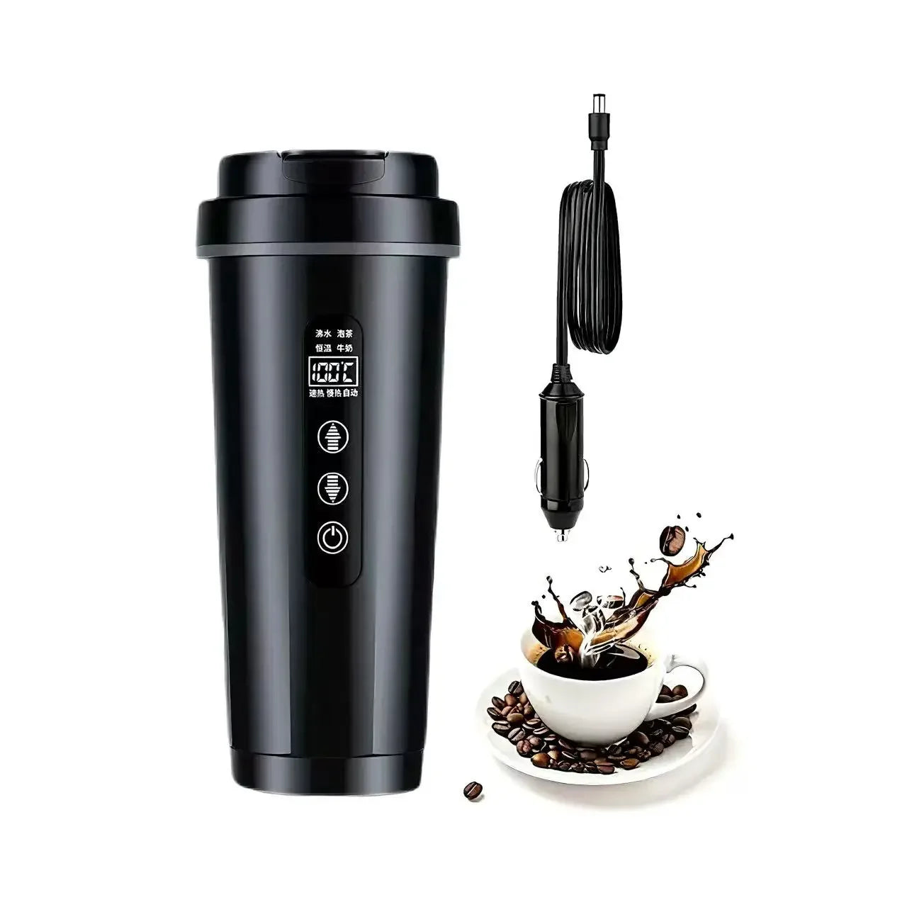 Car Heating Insulation Water Kettle 12V/24V Universal 316 Stainless Steel 500ml Large Capacity Intelligent Anti-dry Burning Peaceful Pleasures Health and Wellness