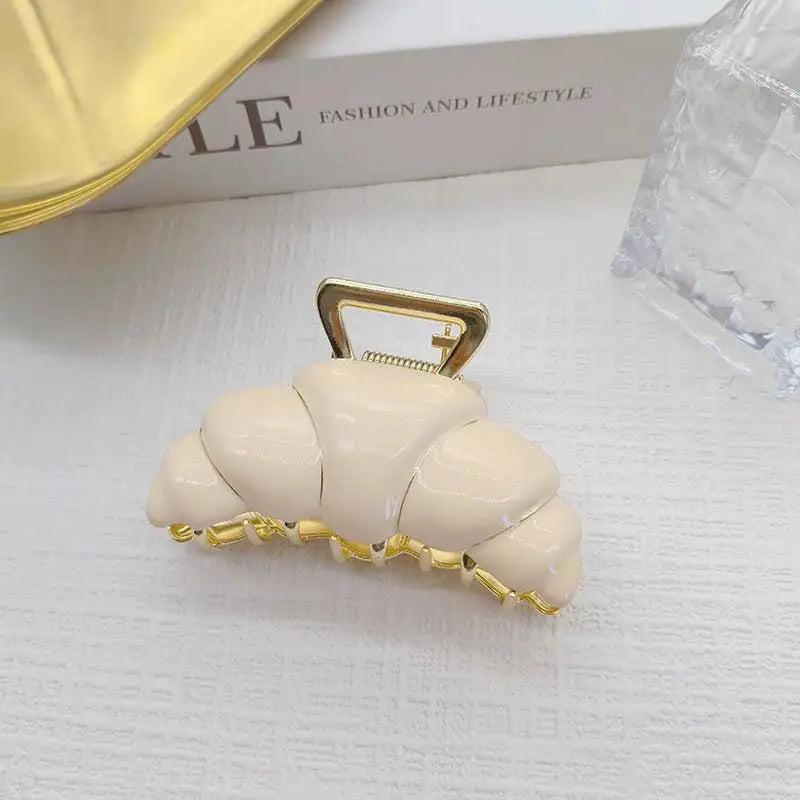 8cm Croissant Hair Claw Clip – Cute Food Series Women & Girls