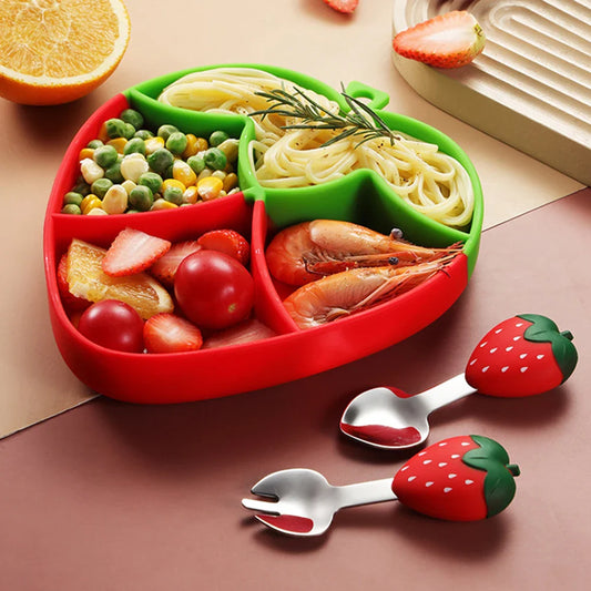 Cartoon Silicone Baby Feeding Set – 5-Piece BPA-Free Weaning Kit Baby Feeding Set Oasis Select