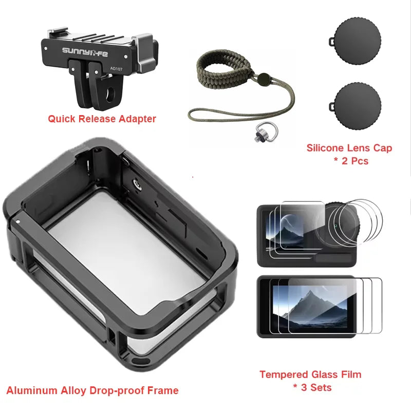 DJI Action 6 Aluminum Metal Cage | Cold Shoe Quick-Release