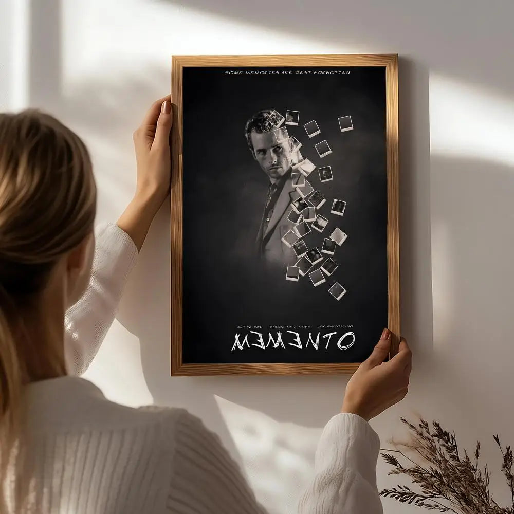 Movie M-Memento Poster HD Self Adhesive Waterproof Wall Art Ideal for Home Office Dorm Bedroom Great Gift Peaceful Pleasures Health and Wellness White8 50X70cmNoframe