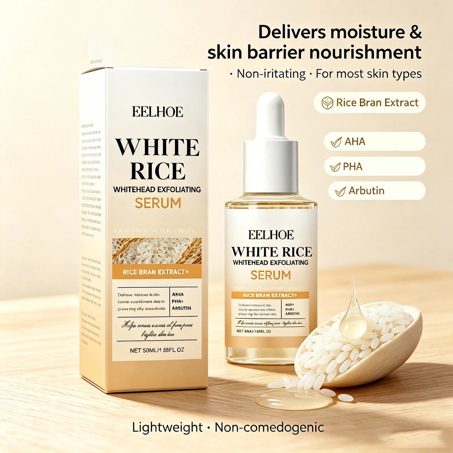 Rice Bran AHA PHA Arbutin Brightening Exfoliating Serum 50ml