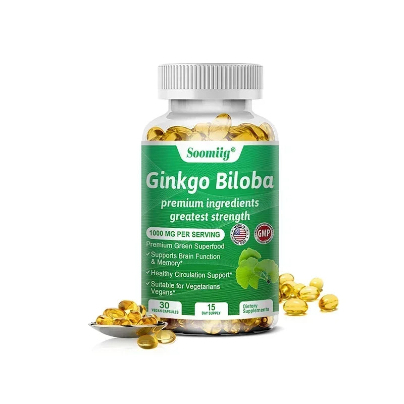 Ginkgo Biloba Capsules – Memory, Focus & Vision Supplement