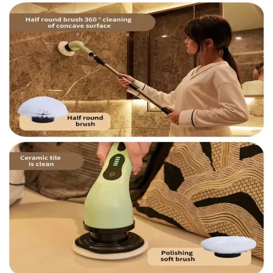 9-in-1 Electric Cleaning Brush Electric Spin Cleaning Scrubber Electric Cleaning Tools Parlour Kitchen Bathroom Cleaning Gadgets Peaceful Pleasures Health and Wellness