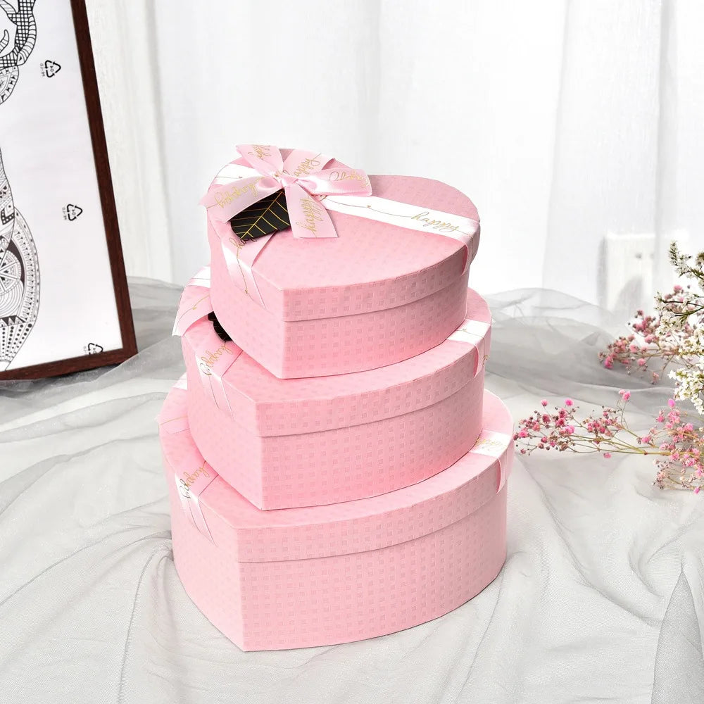 Heart-Shaped Gift Box with Silk Bow Ribbon | Valentine's & Party