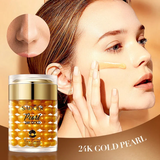 SADOER 24K Golden Pearl Collagen Facial Moisturizer for Whitening Moisturizing Anti -wrinkle Brightening Skin 60g Peaceful Pleasures Health and Wellness Default Title