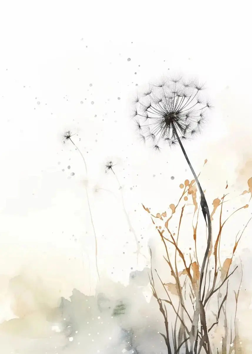 Japanese Autumn Watercolor Canvas Wall Art | Bamboo Blossom