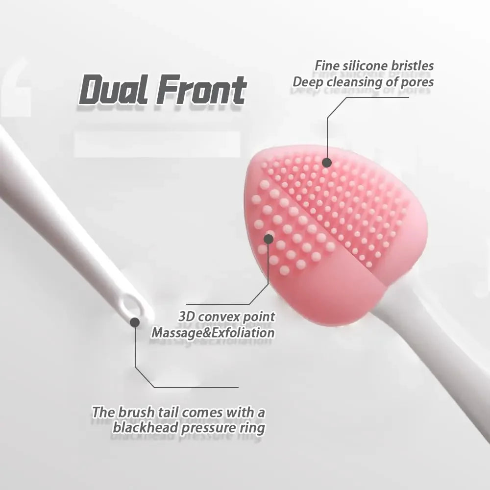 Silicone Pore Cleansing Brush For Face, Scrub Lip Exfoliator Brush Double-Sided Facial Exfoliating Tool for Blackhead Removal Peaceful Pleasures Health and Wellness