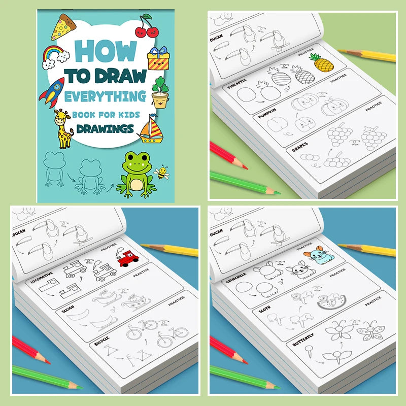 Kids Step-by-step Drawing Book Learn How Draw Everything Easy
